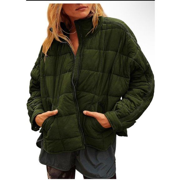 Jackets & Blazers - Huaqiao Womens Quilted Puffer Jackets Lightweight Zipper Short Padded Coat